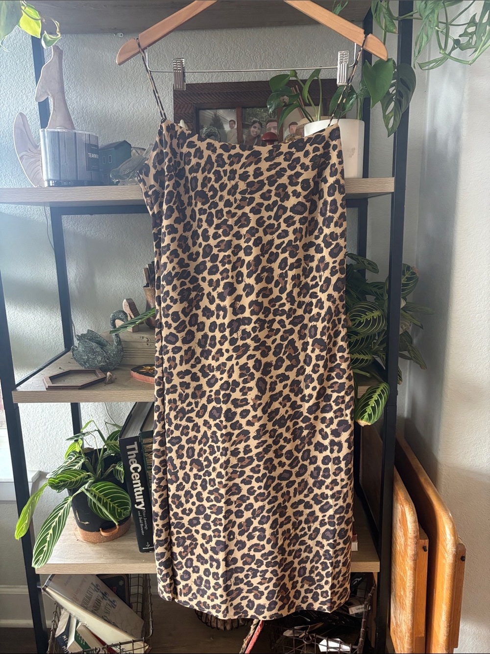 Leopard Print Midi Slip Dress (petite)